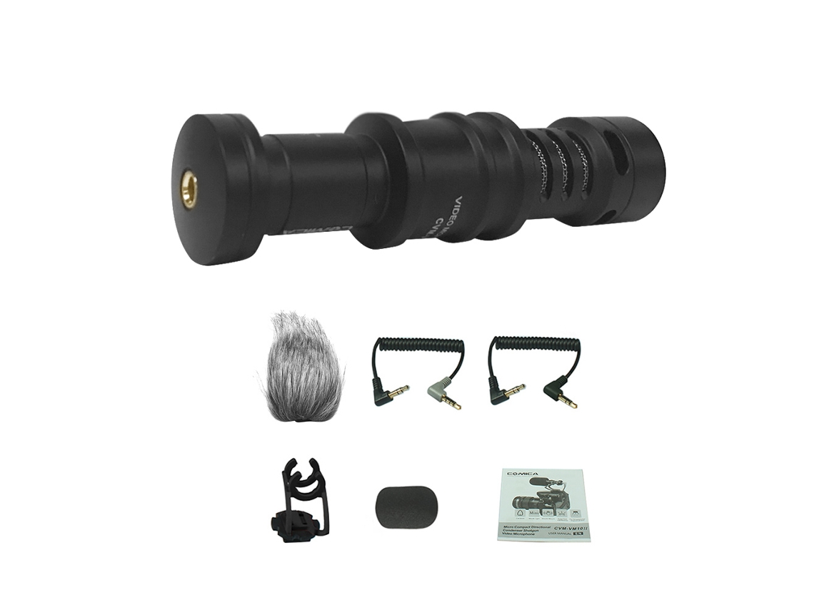 Micrófono cardioide Comica CVM-VM10II para cámaras DSLR, smartphones, DJI Osmo y GoPro 3-5.