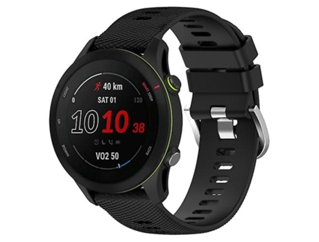 Correa para Garmin Forerunner255 22mm correa de reloj de silicona con textura cruzada negra VENISYMLIS