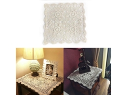 Elegante mantel cuadrado de encaje, hecho a mano, con diseño de crochet hueco, lavable, reutilizable, ideal para decorar mesas de interior.