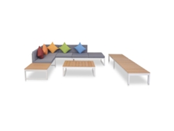 Conjunto de salón de jardín de 5 piezas con cojines y WPC DKD Home Decor
