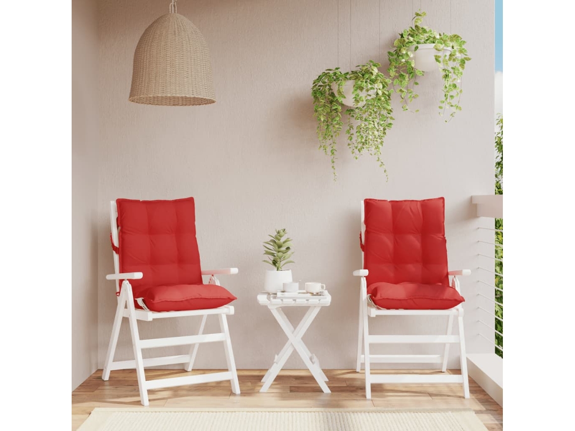 Cojines Para Silla Con Respaldo Bajo 2 Uds Tela Oxford Rojo