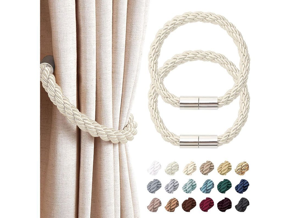 Rebe-ataduras De Cortinas Magnéticas Beige, 2 Piezas, Sin Taladrar, Encaje Mano, Soportes Para Ventanas Modernos