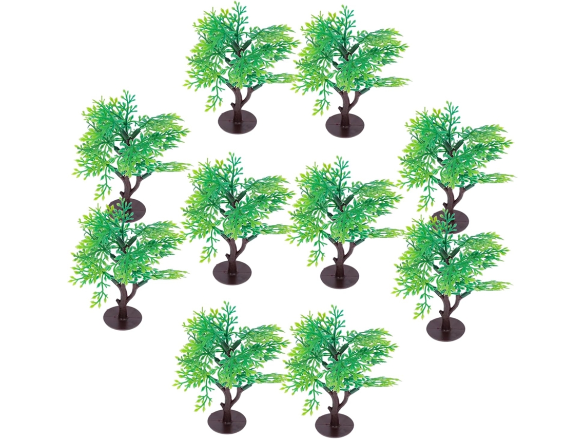 Árboles De Paisaje Verde De Aspecto Realista, Juego De 10, Regaderas De Plástico