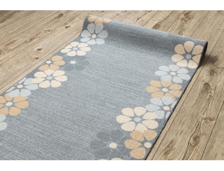 Alfombra de Pasillo con Refuerzo de Goma Margaretka Flor, Gris 57 cm