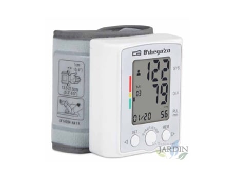 Tensiómetro de Muñeca ORBEGOZO 60 Memorias para 2 Usuarios Con Fecha Y Hora Pantalla Lcd Grande de Fácil Lectura ORBEGOZO