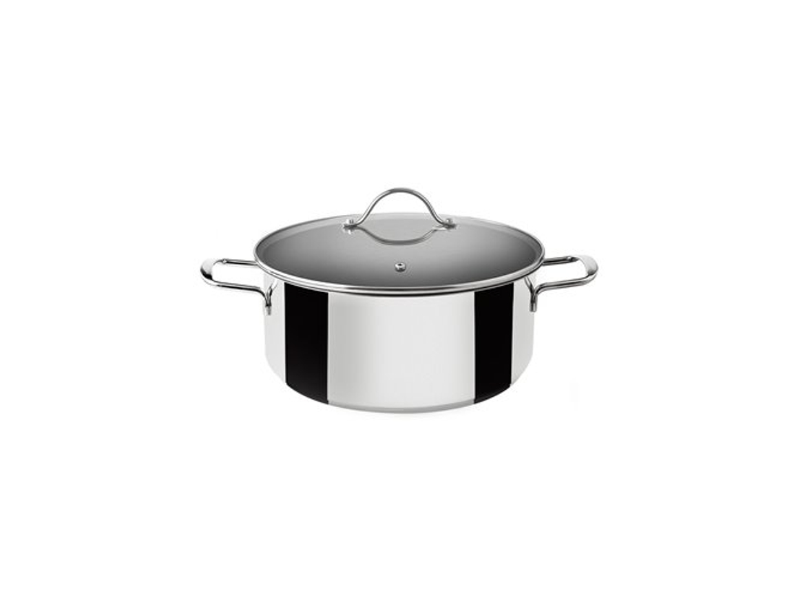 Cacerola Inox Inducción Con Tapa De Cristal 18cm