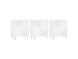 Maison Exclusive - Aparadores 3 Uds Madera Contrachapada Blanco