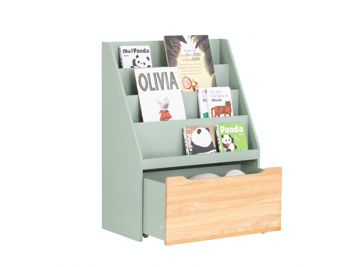 Sobuy Kmb95-gr Librería Infantil Para Niños Con 4 Estantes