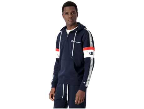 Sudadera con Capucha de Hombre CHAMPION Legacy Jacquard Half Zip Arm Multicolor (L)