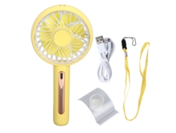 Ventilador portátil con 4 velocidades y soporte para teléfono móvil - Amarillo