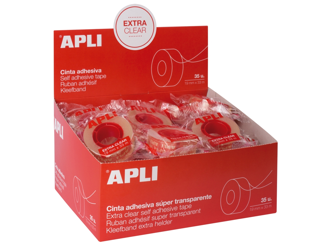 Cinta Adhesiva Extra Clear 19Mm X 33M Resistente Al Agua Y a La Intemperie Apli