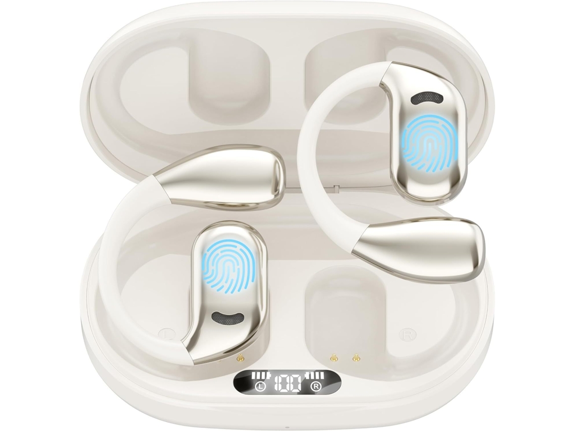 Auriculares con traducción automática en tiempo real mediante IA, compatibles con 144 idiomas, con app incluida, compatibles con iOS y Android. Siurn (blanco)
