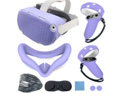 Juego De 7 Fundas Protectoras De Silicona Para Oculus Quest 2, Antideslizantes Y Anticaídas, Digitallab (morado)