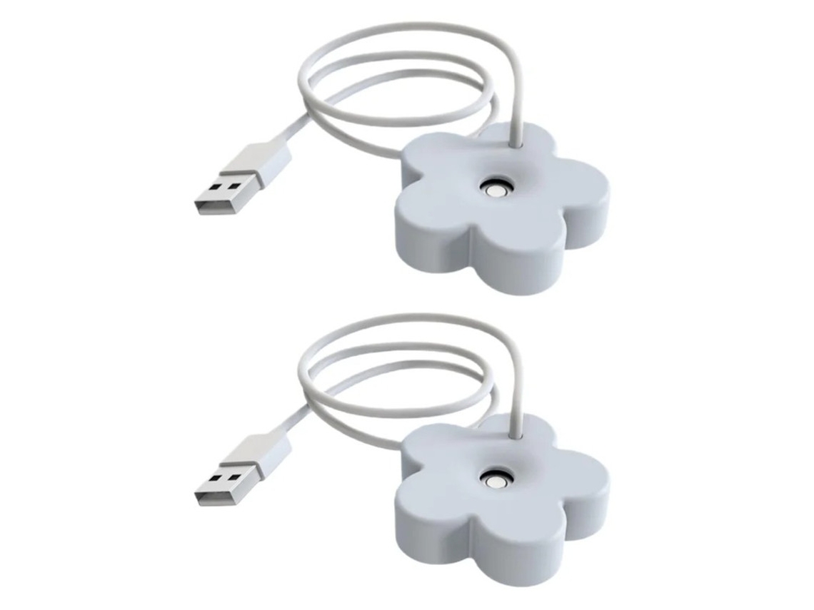 Mini humidificador para plantas, Creative Flower, USB, 2 unidades, Bestvite, blanco