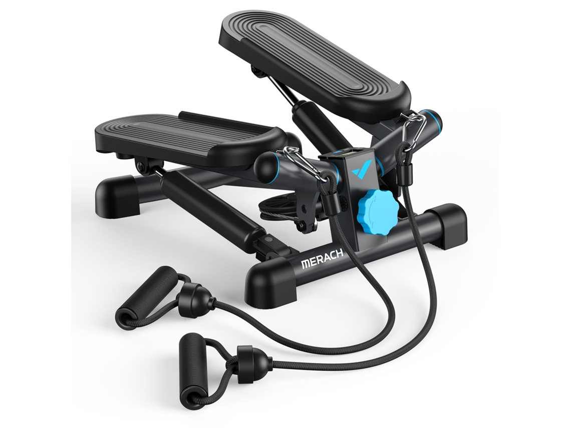Mini stepper MERACH 2 en 1, fitness silencioso para casa o piso, pantalla LCD, bandas de resistencia, stepper compacto 150 kg