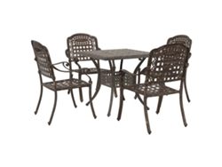 Maison Exclusive - Conjunto De Mesa De Jardín 5 Pcs Bronce Aluminio Fundido