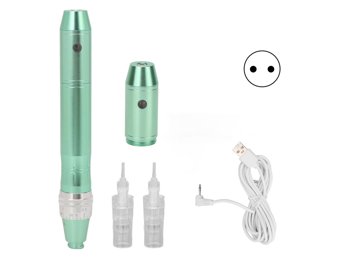 Pluma de microagujas recargable con velocidad ajustable