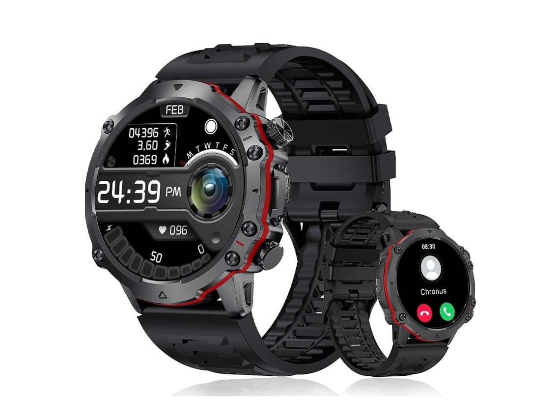 Reloj inteligente Yunzii FW09 de titanio, de grado militar, para hombre, color negro