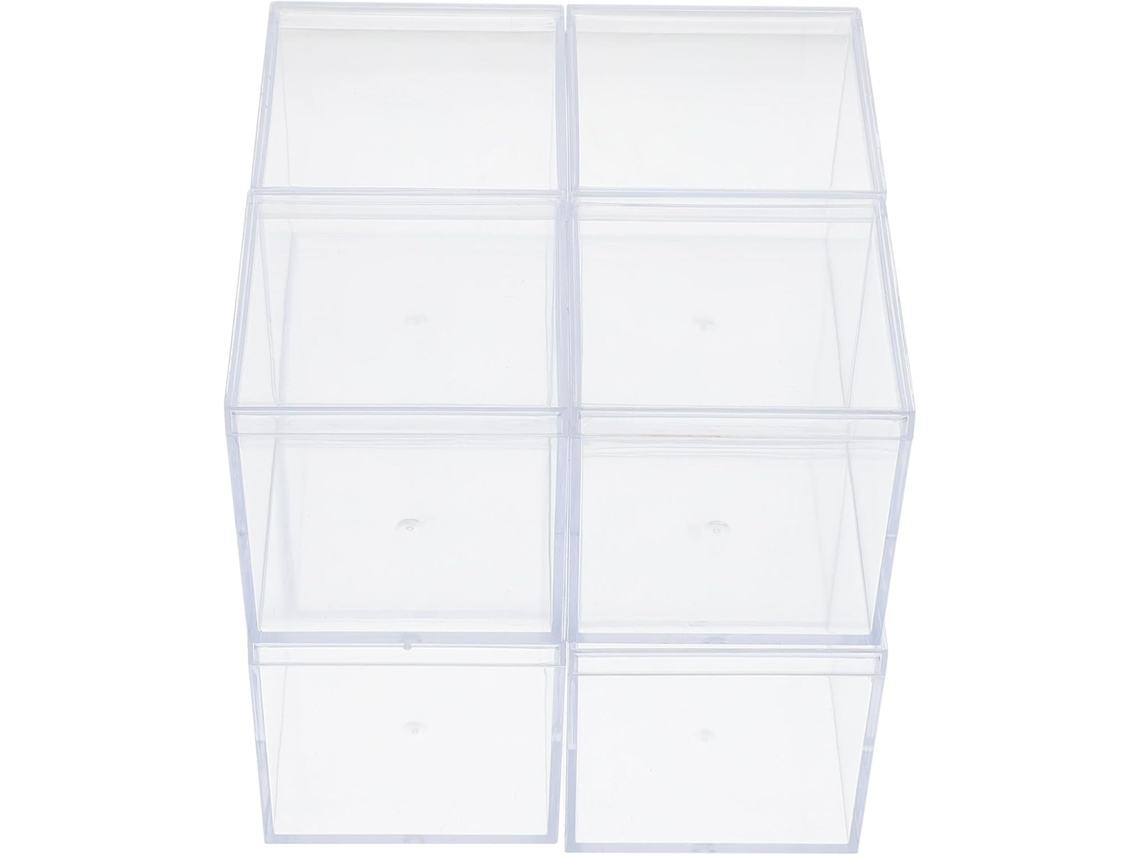 Cajas Almacenamiento Cuadradas Plástico Transparente Fáciles Organizar Juego 8 Piezas Maquillaje Joyas