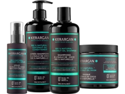 Set Hidratante Champú, Acondicionador, Mascarilla y Sérum con Aceite de Coco KERARGAN (3x500 ml + 100 ml)