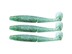 Ar50 3pcs Señuelo Artificial Gusano Blando Cola En T 120mm 10.5g Señuelo De Pesca Verde Plata