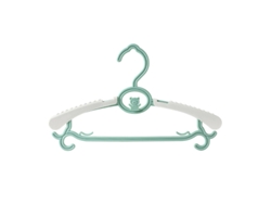 Percha de plástico ajustable, resistente y antideslizante para niños, diseño divertido.