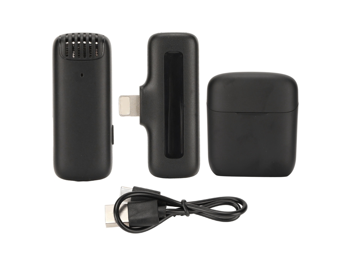 Micrófono De Solapa Inalámbrico Con Reducción De Ruido, Con Clip, 5 V, Para Grabación De Vídeo Y Transmisión En Directo, Negro.