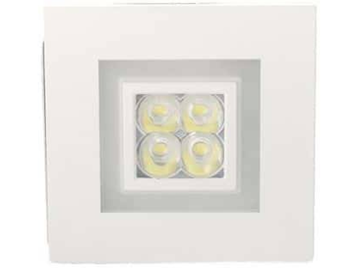 Lámpara de Techo Empotrado CRISTALRECORD Focus (Blanco y Gris - LED - 4+2 W - Aluminio)