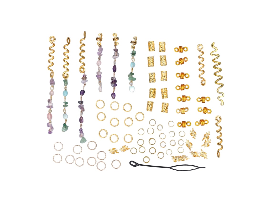 80 Piezas Accesorios De Trenzas De Rhinestones De Cristal Para Fiesta, Accesorios De Pelo Con Anillos, Coronillas Y Rizos Espirales
