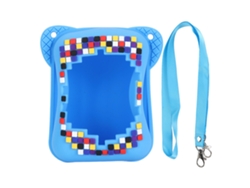 Funda de silicona para mascota digital interactiva Bitzee, con cordón, azul y luz dorada resistente a arañazos