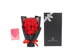 18 rosas rojas artificiales para fiestas, bodas y aniversarios.