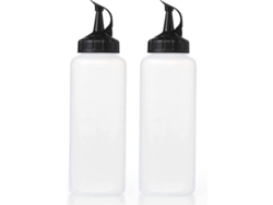 Botella De Plástico Transparente Con Tapa Para Condimentos, Ideal Para Kétchup, Aderezos Para Ensaladas, Etc., 2 Unidades, 350 Ml.