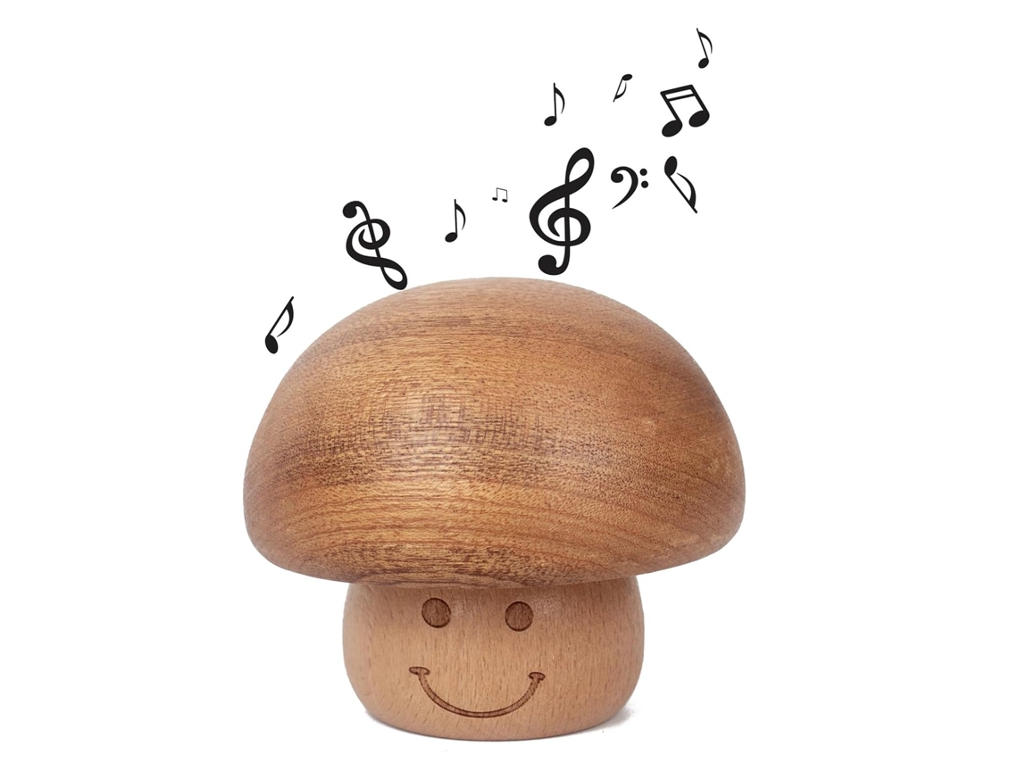 Castillo de música en el cielo, seta adorable, madera vintage, marrón Bisbisous