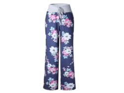 2026-pantalones Anchurosos De Descanso Con Estampado Floral Y Cordón Ajustable Para Mujer Xxl Blue4
