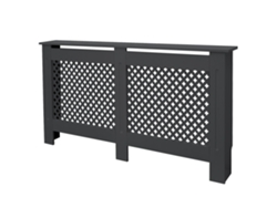 Cubierta para radiador ECD Germany 152x19x82 cm MDF lacado antracita diseño nido de abeja