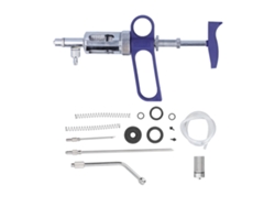 Jeringa Veterinaria Continua De 10 Ml Para Animales, Ajustable, Metálica Con Accesorios.