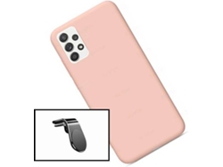 Carcasa + Soporte Magnético L Safe Driving Samsung Galaxy A52s 5G PHONECARE Silicona Liquida Rosa