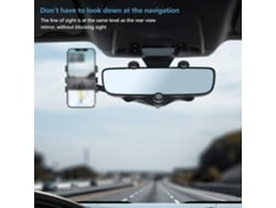 Suporte Para Telefone No Espelho Retrovisor Do Carro Rotativo E Retrátil Ajustável 360° Para Todos Os Carros