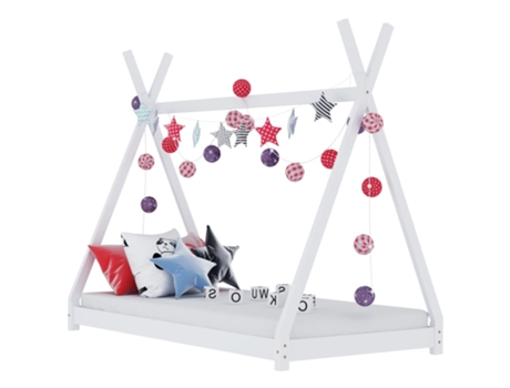 MAISON EXCLUSIVE - Estructura de cama infantil madera maciza pino blanca 70x140 cm