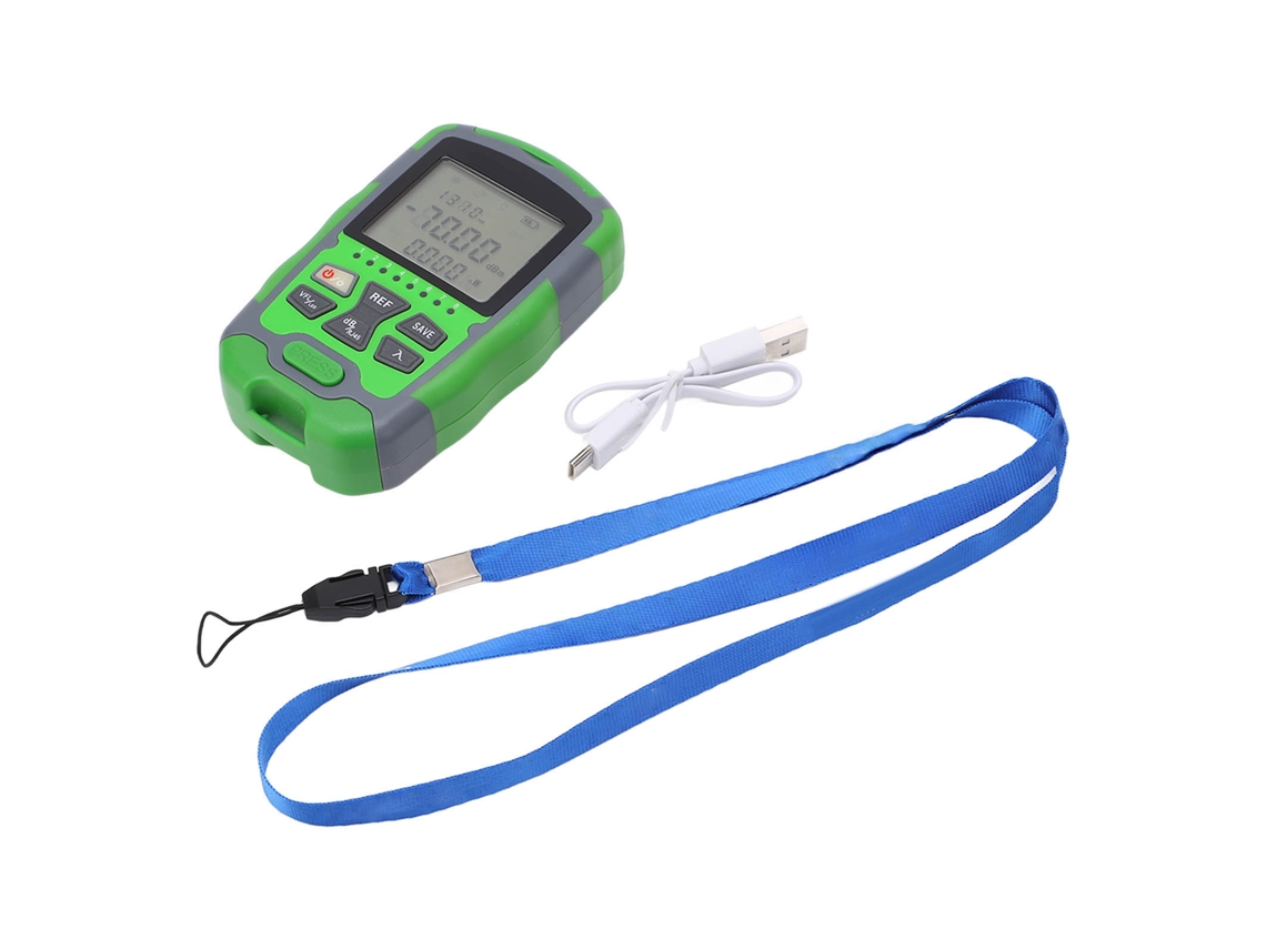 Medidor de potencia de fibra óptica, comprobador de cable óptico, -70~+10 dBm, pantalla digital, recargable, 20 mW