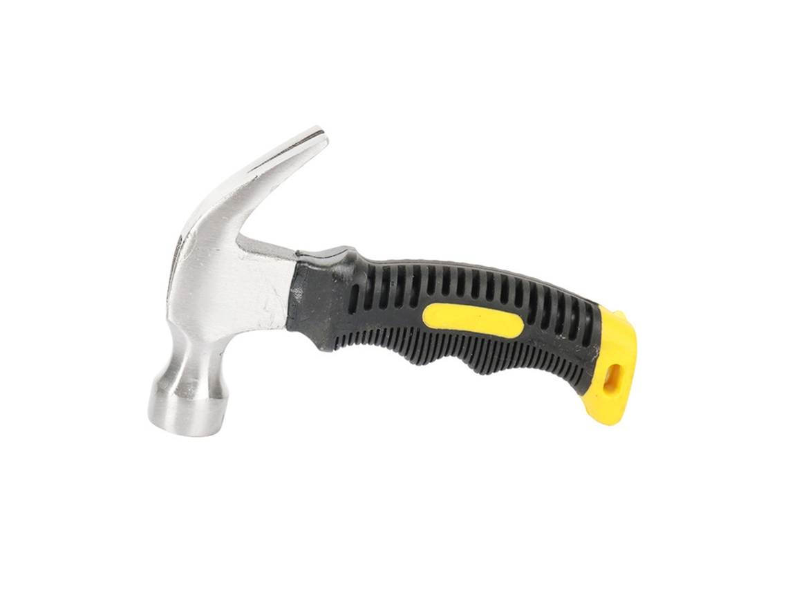 Mini martillo de gancho multifuncional antichoque con mango de plástico antideslizante para uso doméstico.