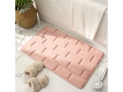 Almohadilla De Baño De Espuma De Memoria Antideslizante Rosada Absorbente Suave Lavable A Máquina