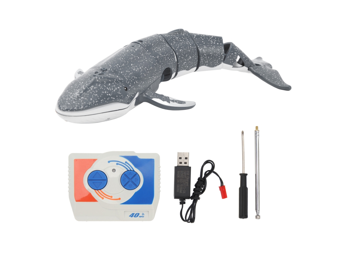 Brinquedo Baleia De Controle Remoto 2.4g Mini Elétrico De Simulação Para Piscina Cinza