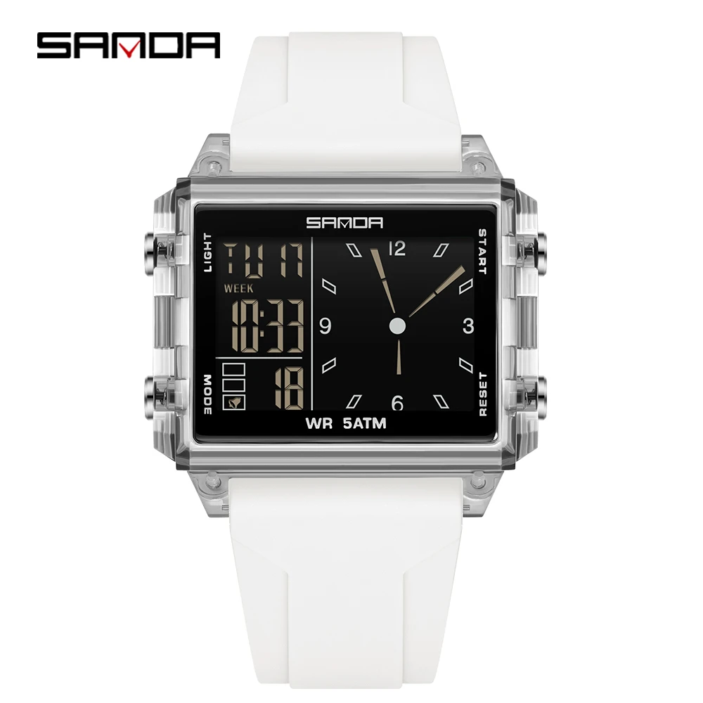 Reloj Digital Para Mujer (blanco) Con Calendario Luminoso, Resistente Al Agua, Para Deportes Al Aire Libre Y Uso Casual.