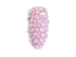 Diseño de uñas con diamantes de imitación 3D y mini perlas planas para manicura casera (rosa)