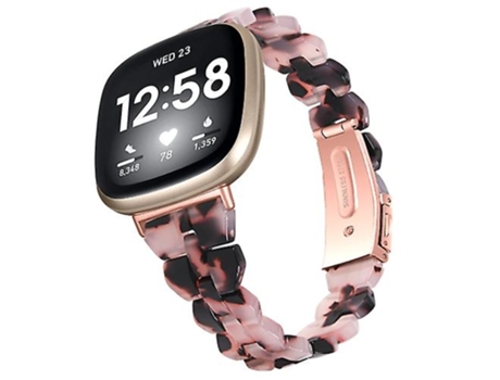 Correa para Fitbit Versa 4 / Sense 2 Correa de reloj universal de resina con rombos Flor de piedra de tortuga VENISYMLIS