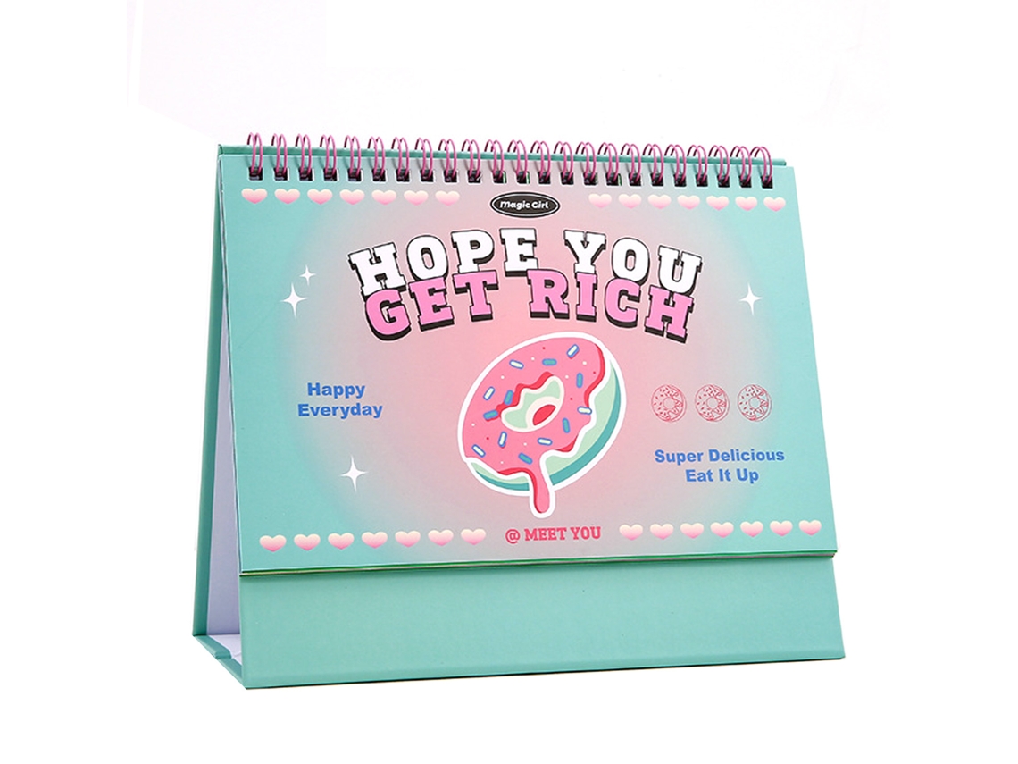 MEOIRUERY Calendario de Mesa 2023 Estilo Dibujos Animados Bonito Colores Vivos Papel Grueso Calendario Mensual para Hogar y Oficina