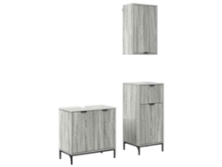Conjunto de muebles de baño de 3 piezas Sonoma, gris, EXCLUSIVO DE MAISON