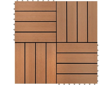 vidaXL Baldosas de WPC 30x30 cm 11 unidades 1 m² marrón