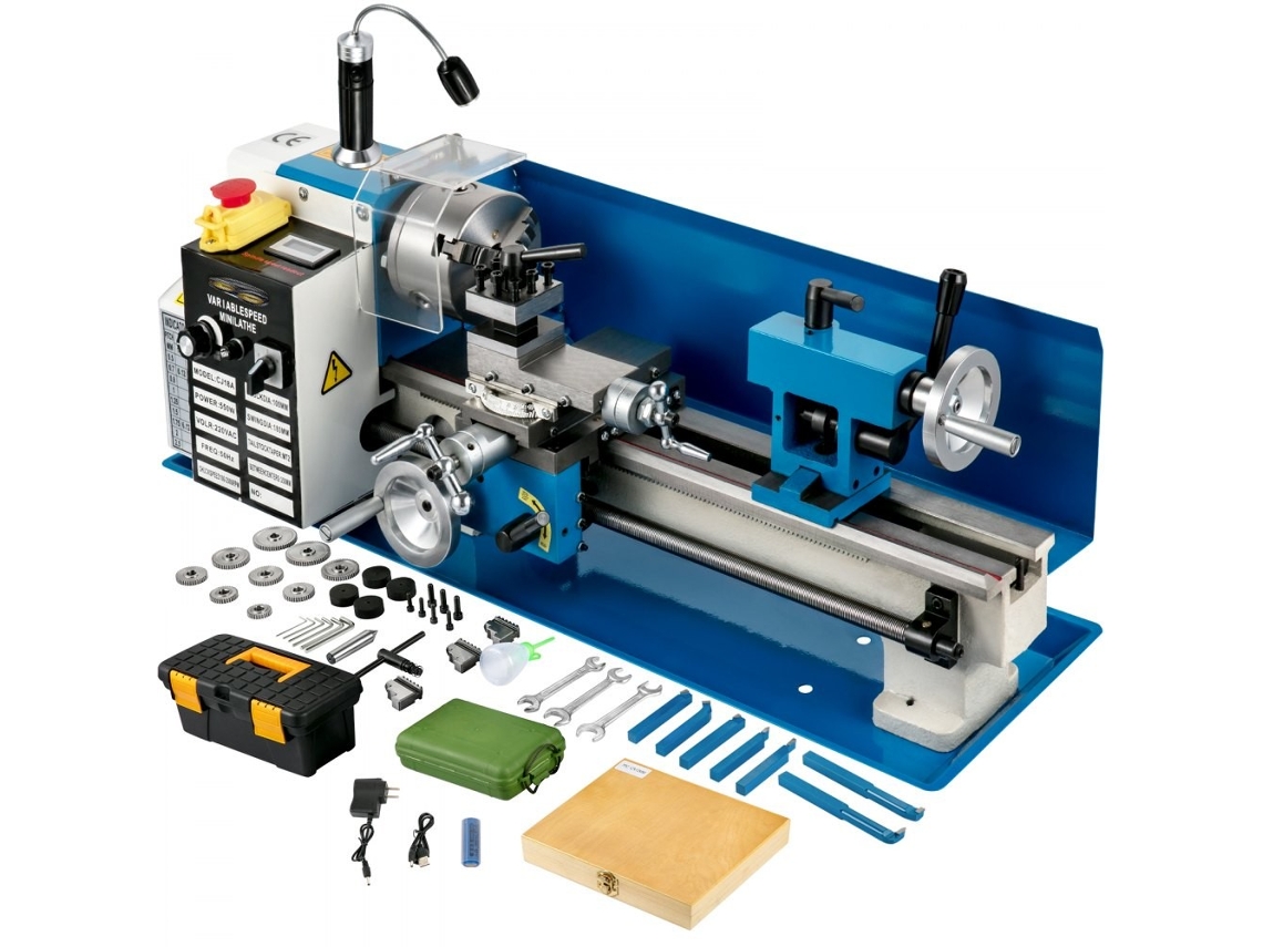 Torno de Banco de 550W para Metal con Velocidad Variable y Alta Precisión